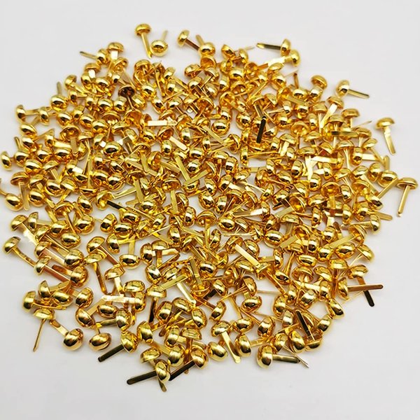 300 Pieces Paper Fasteners Brads Round Fasteners for Art Crafting School Project Decorative Scrapbooking Crafts Making DIY Supplies 8 x 15mm (Gold))