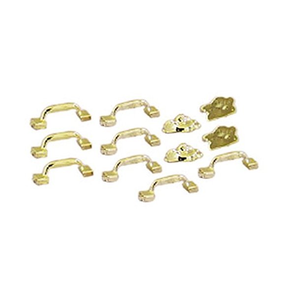 Dollhouse Miniature Window Hardware in Gold Resin by Chrysnbon