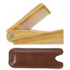 Onedor Handmade 100% Natural Green Sandalwood Fine Tooth Wooden Comb for Men Hair, Beard, and Mustache Styling Pocket Comb With Leather Case (Folding)