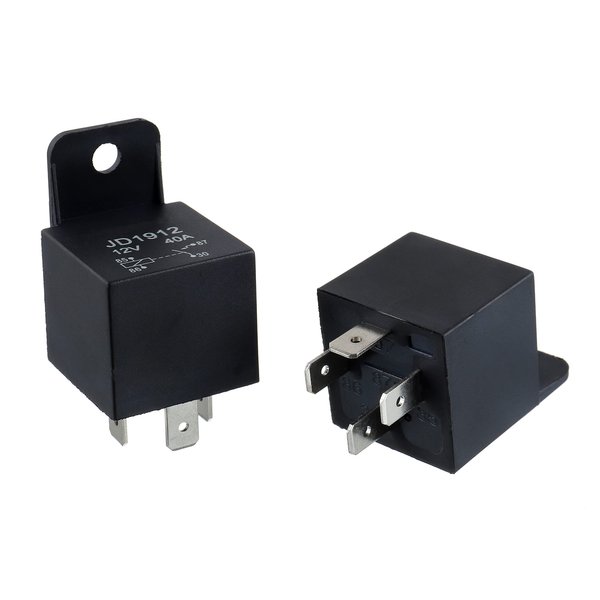 EPLZON JD1912 Relay 4 Pin 40A 12V SPST Car Truck Van Motorcycle Boat Relay (Pack of 2 pcs)
