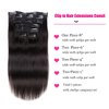 Clip in Hair Extensions Real Human Hair for Women Thick Remy Human Hair Extensions Brazilian Straight Human Hair Clip ins Natural Black Color 7pcs 18Inch 120g/set
