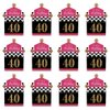 Big Dot of Happiness Chic 40th Birthday - Pink, Black and Gold - Treat Box Party Favors - Birthday Party Goodie Gable Boxes - Set of 12