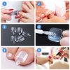 600Pcs Clear Toe Nail Tips, Rosy Finch 12 Size Fake Toenails for Acrylic Tips False Nails Full Cover DIY Foot Nails
