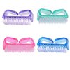 Handle Grip Nail Brush Fingernail Scrub Cleaning Brushes Fingernail Scrub Cleaning Brushes for Toes and Nails Cleaner Pedicure Brushes for Toes and Nails 4 Pack