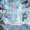 Fanfanwin 5 Pcs Snowflake Happy Birthday Banner Blue Snowflake Banner with Felt Snowflake Castle Decorations Winter Holiday Party Decorations Holiday Banner for Birthday Party Christmas
