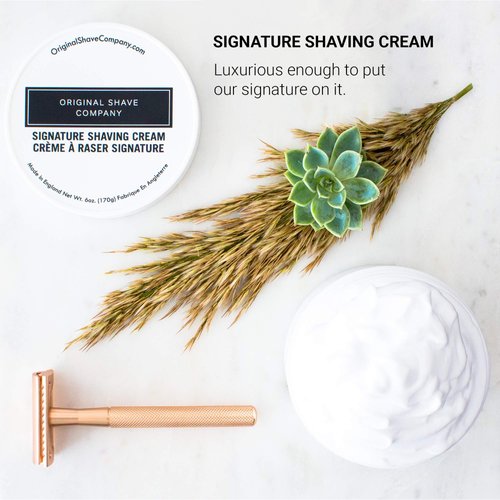 New Shaving Cream Mens Formula- Signature Scent (NOT Sandalwood or Coconut Oil Based) - Soft, Smooth & Silky Shaving Soap - Rich Lather for the Smoothest Shave -