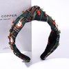 Christmas Headband for Women Red Green Rhinestone Crystal Jeweled Knotted Christmas Headband Accessories Winter Christmas Holiday Party Favors Gifts