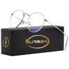 Kursan Blue Light Blocking Glasses for Women Men Retro Round Clear Lens Eyeglasses (Silver)