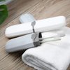 SUPVOX Portable Toothbrush Case Box Travel Capsule Oran Denture Care Container Travel Women Men 2pcs Black and Blue