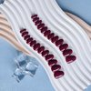 Wine Red Press On Nails Short Oval,KQueenest Thick Acrylic Nails Press Ons,Short Almond Nails Glue on,Natural Round Fake Nails,Burgundy One Color Gel Stick On Nails Set For Tiny Average Wide Nail Beds