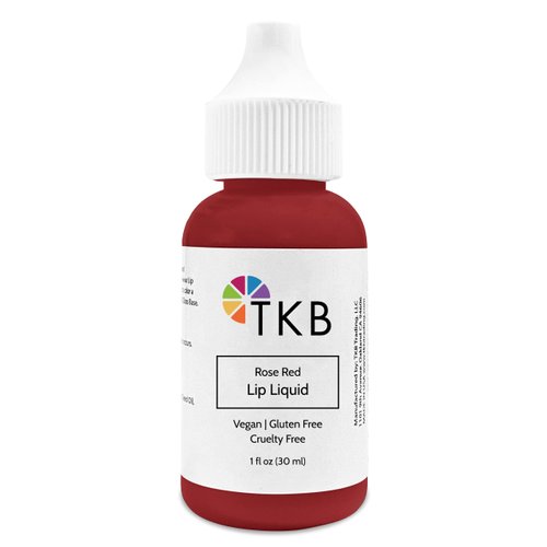 TKB Lip Liquid Color | Liquid Lip Color for TKB Gloss Base, DIY Lip Gloss, Pigmented Lip Gloss and Lipstick Colorant, Made in USA (1floz (30ml), Rose Red)
