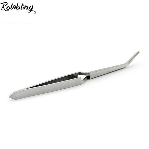 Rolabling Nail Art Tweezers Manicure Rhinestones Picking Tools Trimmers Stainless Steel Nail Art Tools (Size-1)