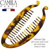 Camila Paris CP1578 2 Pack French Banana Clip Hair Comb Classic Girls Updo Flexible Ponytail Holder Interlocking Banana Combs, Fashion Durable Styling Hair Accessories for Women, Made in France