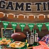 Pre-Strung Game Time Football Banner - NO DIY - Football Party Banner - Pre-Strung Garland on 6 ft Strands - Football Birthday Party Decorations & Decor. Sports Fantasy Football Party. Did we mention