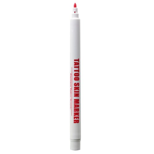 ELEMENT TATTOO SUPPLY - Bold Tip Red Body Marker Pens for Skin Tattoo Stencil - Thin Line Precision - Disposable for Stencil - Dot Markings -Body Piercing - Freehand 10 Markers