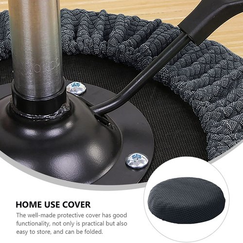 Milisten Round Bar Stool Cover, Round Stool Cushion Cover, Elastic Seat Covers for Dining Chairs, Dark Grey