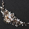 Sparkly Wedding Hair Combs, Crystal Flwoer Hair Clips Bride Bridesmaid Hair Sides Comb Rhinestone Barrettes, Crystal Flower Hair Pins Hair Accessories for Women Girls (Opal)