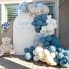 Dusty Blue Balloon Garland Kit - 167pcs Blue Balloon Arch kit with Dusty Blue, Baby Blue, Sand White, White Balloons - Perfect for Baby Shower Wedding Boy Birthday Decoration