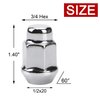 20PCS 1.4 inch Chrome 1/2-20 Closed End Bulge Acorn Lug Nuts - Cone Seat - 19mm Hex Wheel Lug Nut for Bronco Cherokee Liberty Mustang Ranger Explorer YJ TJ KJ KK ZJ WJ WK XK MJ XJ Aftermarket Wheels