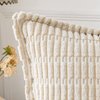 MIULEE Cream White Corduroy Decorative Throw Pillow Covers Pack of 2 Soft Striped Pillows Pillowcases with Broad Edge Modern Christmas Boho Home Decor for Couch Sofa Bed 18x18 Inch