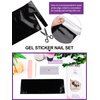 Kalolary 20PCS Semi Cured Gel Nail Polish Strips, Wine Red Adhesive Full Wrap Gel Nail Art Sticker, Waterproof Gel Nail Wrap Stickers with Nail File and Stick（UV/LED Lamp Required）