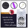 24Pcs Coffin Press on Nails Long Black White Fake Nails with Nail Glue Glossy Checkerboard Ballerina False Nails Acrylic Nails Tips Supplies for Women and Girls Nail Decorations