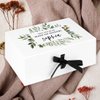 Andaz Press Custom Maid Of Honor Proposal Box - Gift Boxes with Lids Will You Be My Maid Of Honor Box, Proposal Gifts White Box w/Personalized Name Greenery Design, Ribbons, 10"x7"x 4", 1-Pack