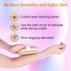 Body Brush for Wet or Dry Brushing - Gentle Exfoliates Dead Skin-Lymphatic Drainage - Cellulite Treatment Dry Skin,Spa Massage Scrub Brush with Soft Boar Bristles