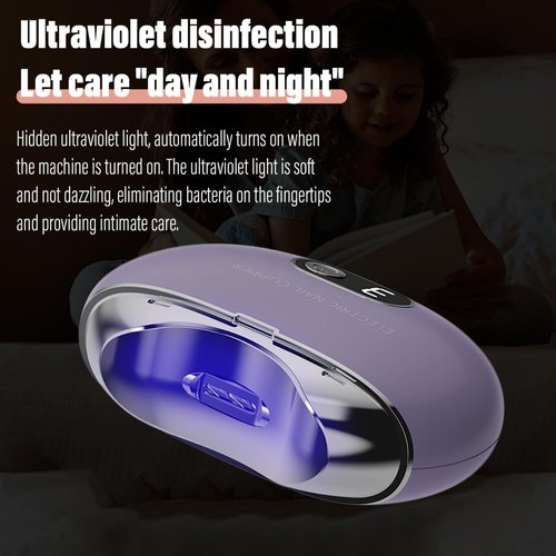 Electric Nail Clipper, Electric Toenail Clipper, 3-Speed Electric Nail Trimmer with LCD Digital Display, USB Rechargeable Safety Electric Nail Clippers for Kids, Adults, Elderly (Ivory)