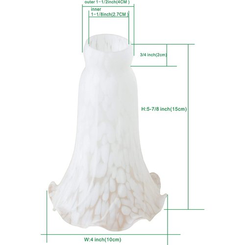 MIXDOM Tulip Glass Lamp Shades Lily Lamp Replacement Shades Tiffany Style Flower Lampshade Replacement for Table Lamps Floor Lamp-1.5" Fitter X 4.5" Wide X 6" High