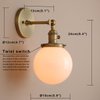 Pathson Industrial Wall Sconce with White Globe, Brass Bathroom Vanity Light with On Off Switch, Vintage Wall Light Fixtures for Living Room Loft Hallway