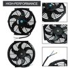 10" Universal Slim Fan Push Pull Electric Radiator 12V 80W High Performance Cooling Fan with Thermostat Wiring Switch Relay Mount Kit Black