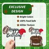Moose Goods Happy Birthday Football Cake Topper - Easy to Use & Reusable Football Cupcake Toppers, Multi-Color Sports Cake Topper - Creative & Designed for Birthday Parties, Food Safe Plastic - Silver