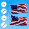 BMFTRRI Flag Pole Kit 80Ft x 1/4" Diameter Halyard With 4 Pcs Zinc Alloy Swivel Snap Hooks Clips - Outdoor Flagpole Hardware Accessories, Camping Rope, Clothesline, Dog Leash, Swing (White)