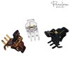 Parcelona French Pinch Mini Tortoise Brown Black Clear Celluloid Acetate Jaw Hair Claw Clips