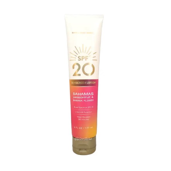 Bath & Body Works Broad Spectrum SPF 20 Sunscreen Lotion - 6 fl oz / 177 mL (Bahamas Passionfruit & Banana Flower)