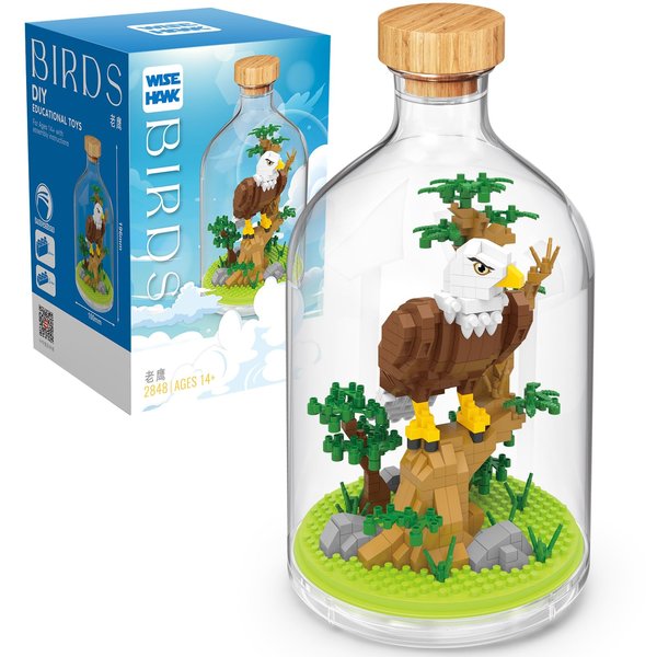 OLTLYUNH Creative Eagle Toy Building Set,Adult Mini Animal Friend Set,Party Favors Gift for Kids,Animal Lover Office Home Decor Birds Building Block,New Year Easter Birthday Gift for Boys Girls(Eagle)