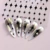 8 Sheets Star Nail Art Stickers Decals Self-Adhesive 3D Nail Art Supplies Gold Silver Black White Nail Art Design Decoration Accessories for Women Girls Manicure DIY
