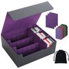 Card Deck Box for Comes with 3 velvet divider cards, PU Leather Strong Magnet trading card storage box Holds over 1800 Magic Commander deck cards, MTG, YGO, PKM and Sports Cards