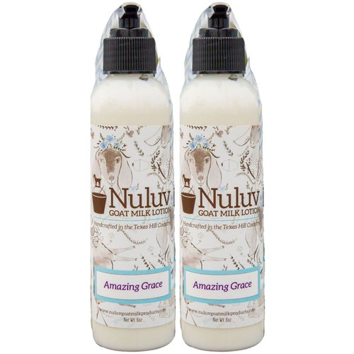 Nuluv Goat Milk Body Lotion Soothing for Hands and Body, Soft, Healthy Skin 6 Ounce 2-Pack Cruelty-Free and Paraben-Free, Made in USA