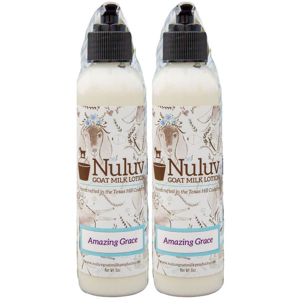 Nuluv Goat Milk Body Lotion Soothing for Hands and Body, Soft, Healthy Skin 6 Ounce 2-Pack Cruelty-Free and Paraben-Free, Made in USA
