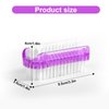 2pcs Two Sided Nail Scrubber Brush, Multifunction Fingernail Cleaning Brush Portable Nail Brush Cleaner for Cleaning Cuticles Fingernails Toes (White, Purple)
