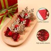 Vpsdkag 4 Pcs Christmas Hair Clips Glitter Antler Bow Hair Clips Christmas Bow Christmas Headwear for Girls