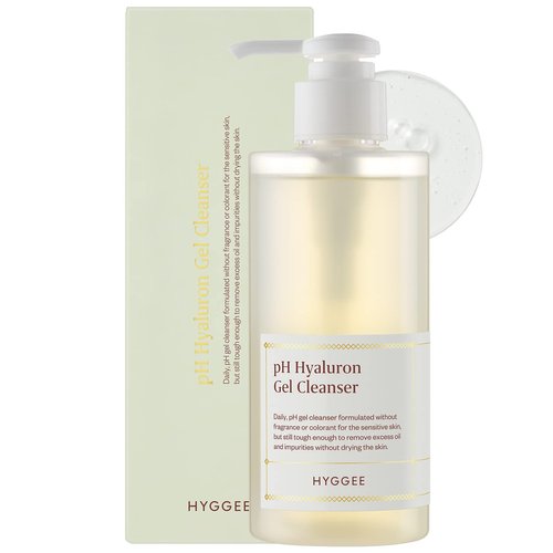 HYGGEE pH Hyaluron Gel Cleanser - Hyaluronic Acid Hydrating Face Wash - pH Balancing Formula for All Skin Types - Hypoallergenic Mild Makeup Cleansing Gel, 6.76 fl.oz.