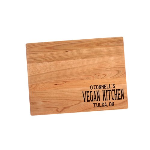 Personalized Vegan Kitchen Cutting Board Cherry | Welcome To Our Kitchen Charcuterie Board | Custom Serving Tray | Vegan Paddle Board | Carving Board | Housewarming Gift