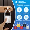 MECCANIXITY Combination Padlock, 8-Digit Push Button Padlock 4-Position Locking Mechanism Security Combination Lock for Locker Gym Sports Locker Cabinet Toolbox (Silver, Pack of 2)