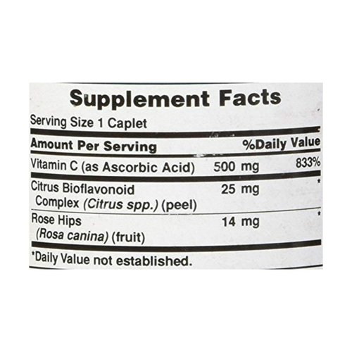 Puritan's Pride Vitamin C-500 Mg With Bioflavonoids & Rose Hips Taplets, 100 Count