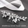 Yean Flower Bride Wedding Hair Comb Crystal Bridal Hair Piece Rhinestone Hair Accessories for Women and Girls (Silver)