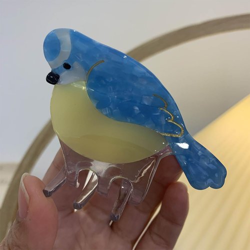 Cute hair clips - blue milk hair clips - acetate hair clips - bird hair clips - women's hair clips - animal hair clips - unique hair clips