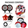 5 Pcs Helmet Tire Balloons Race Car Wheels Birthday Party Supplies Boys Bike Bicycle Motorcycle Truck Theme Party Decorations Favor Foil Mylar Black and Red